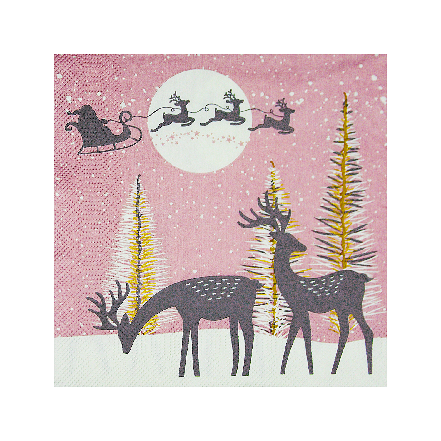 VIANOČNÉ OBRÚSKY tissue SANTA V LESE 3-vrstvé 33x33cm, 20ks
