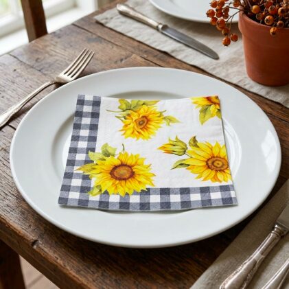 Jesenné obrúsky MANK HIMARI SLNEČNICE tissue 33x33cm 100ks – Obrázok 2