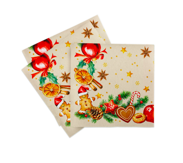 VIANOČNÉ OBRÚSKY MANK TABITA tissue 33x33cm 100ks – Obrázok 4