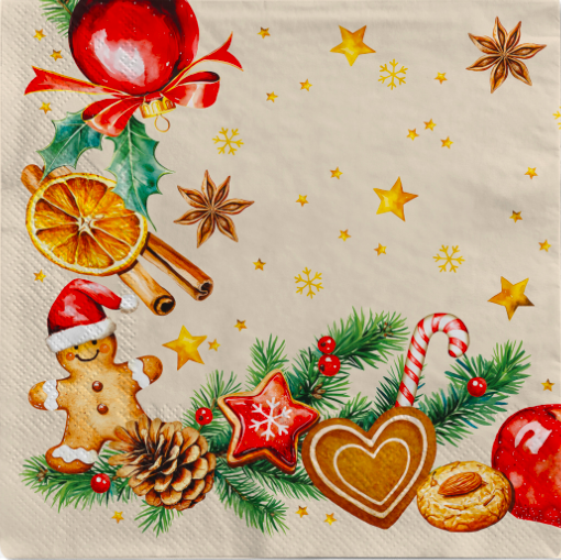 VIANOČNÉ OBRÚSKY MANK TABITA tissue 33x33cm 100ks