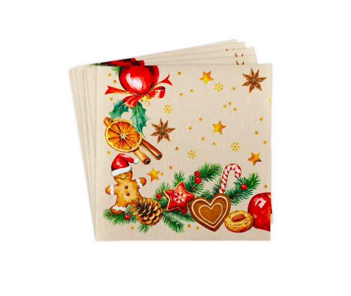 VIANOČNÉ OBRÚSKY MANK TABITA tissue 33x33cm 100ks – Obrázok 3