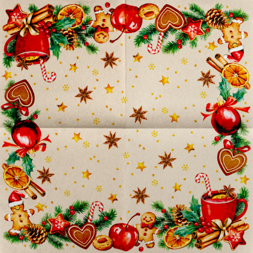 VIANOČNÉ OBRÚSKY MANK TABITA tissue 33x33cm 100ks – Obrázok 5