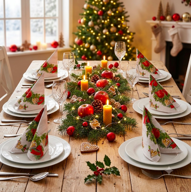 VIANOČNÉ OBRÚSKY MANK ADVENT Linclass 40x40cm 50ks – Obrázok 3