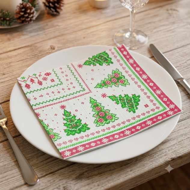 VIANOČNÉ OBRÚSKY MANK GINA Linclass netkaná textília 40x40cm 50ks – Obrázok 5