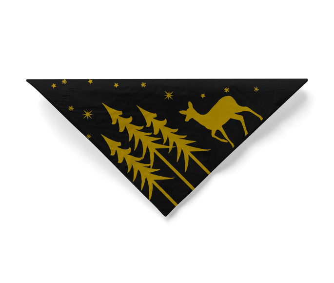 VIANOČNÉ OBRÚSKY MANK LIANE BLACK tissue 33x33cm 100ks – Obrázok 3